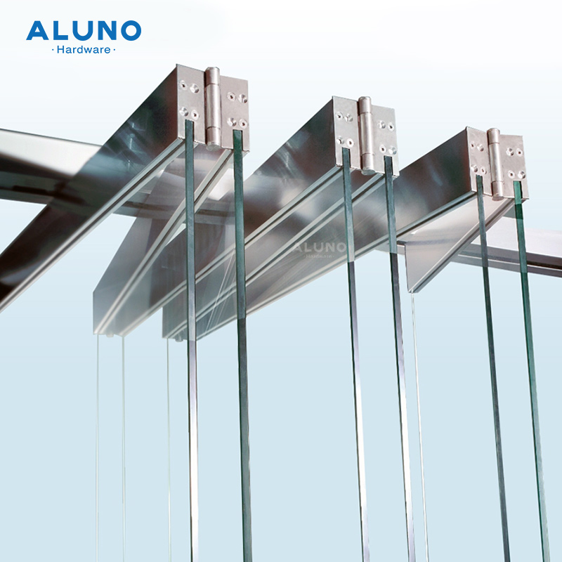 Aluno Frameless Folding Glass Door Hardware Accessories with Rolley
