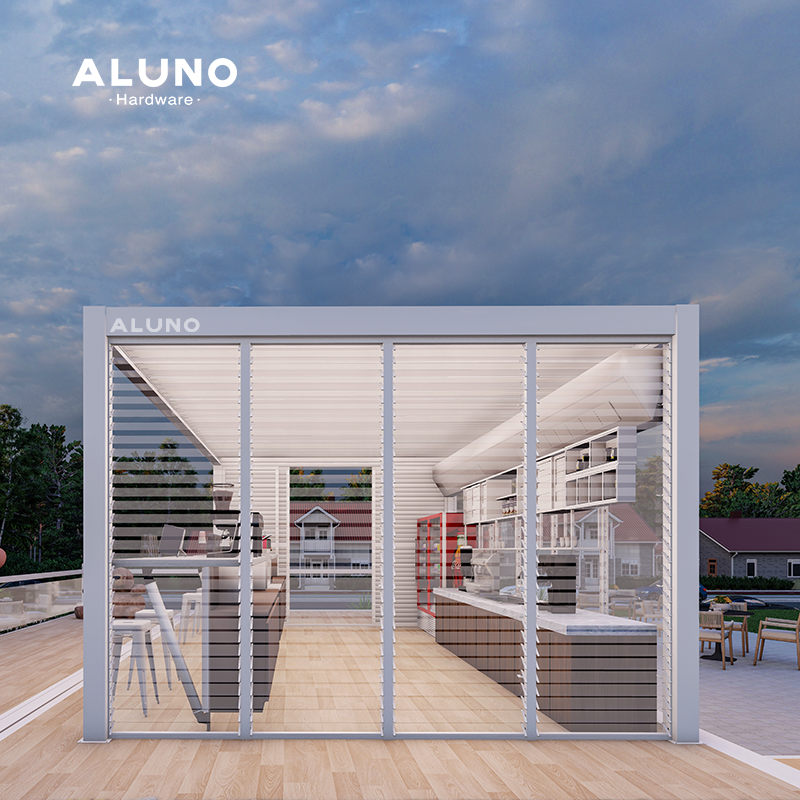 ALUNO Ventilation Breathable Durable Sunscreen Rainproof Window Adjustable Louver Frame For Pergola